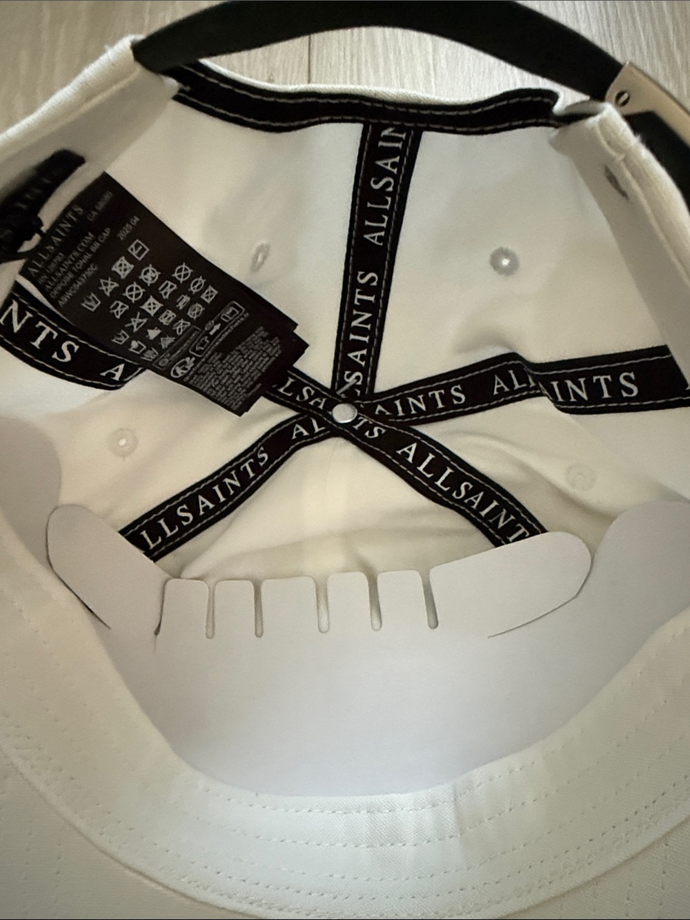 All Saints White Cream Baseball Cap with Embroidered Logo - Picture 7 of 9